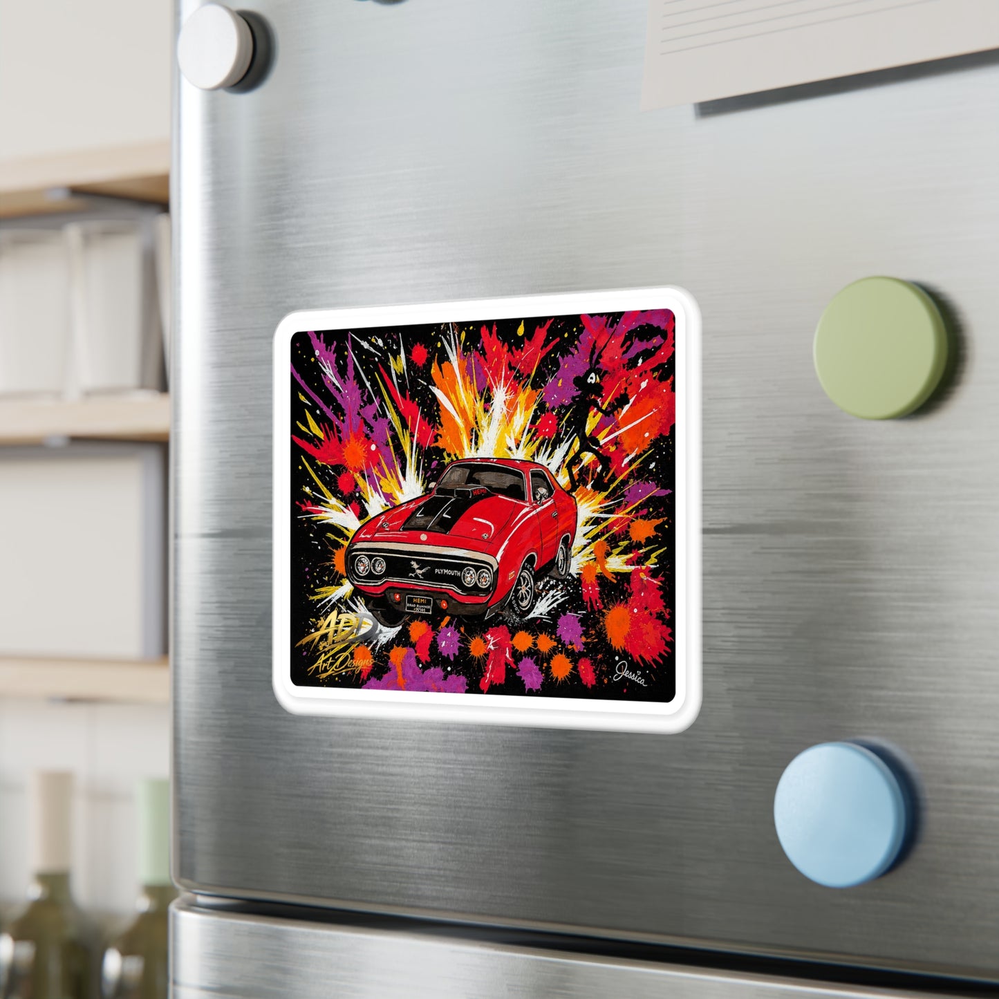 Roadrunner Explosion Sticker | Muscle Car Art Decal