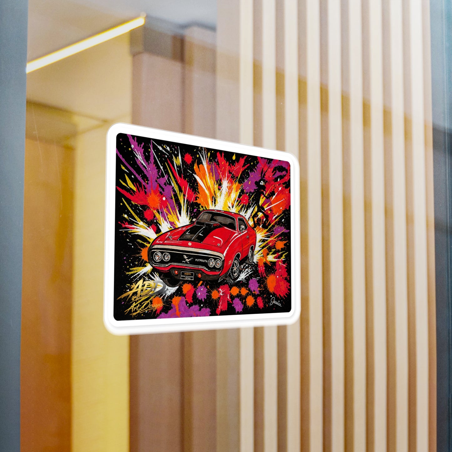 Roadrunner Explosion Sticker | Muscle Car Art Decal